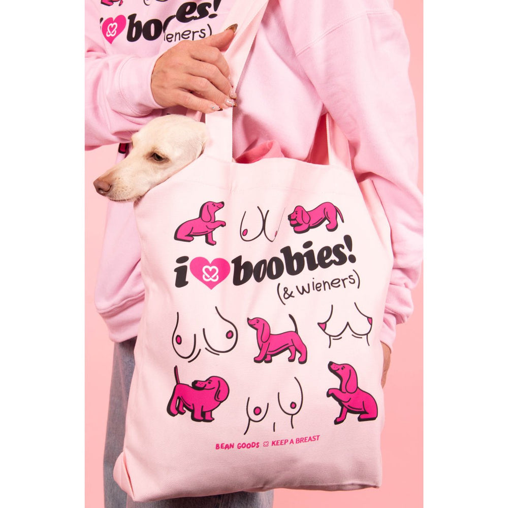 i love boobies x wieners tote bag - bean goods