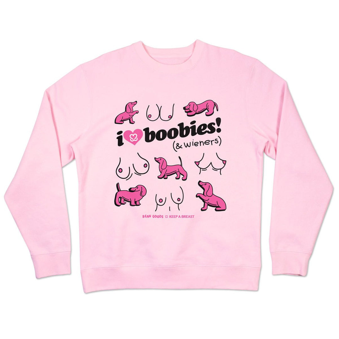 i love boobies x wieners unisex crew sweatshirt - bean goods