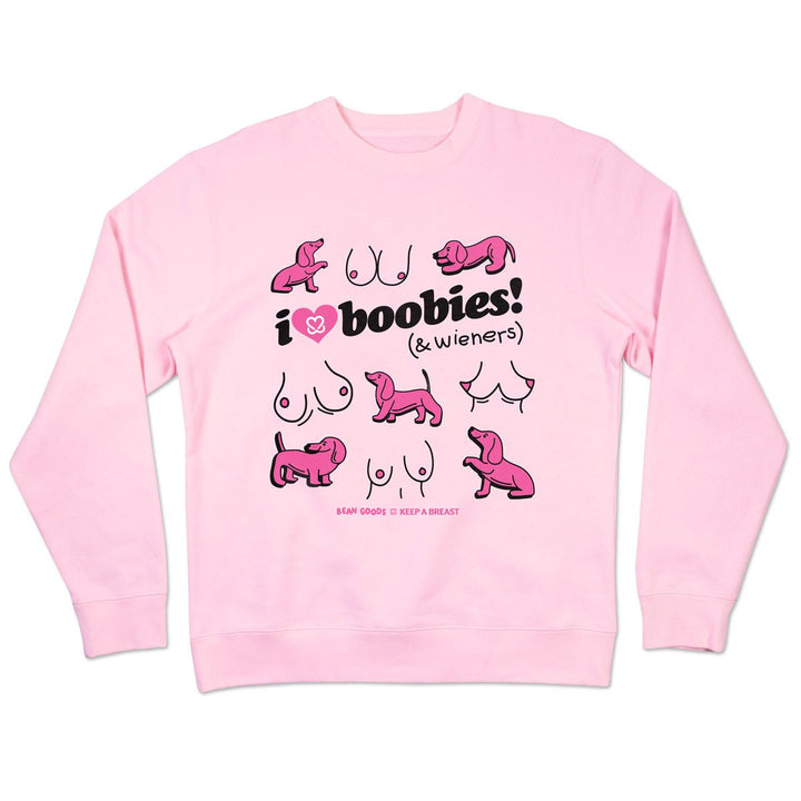 i love boobies x wieners unisex crew sweatshirt - bean goods