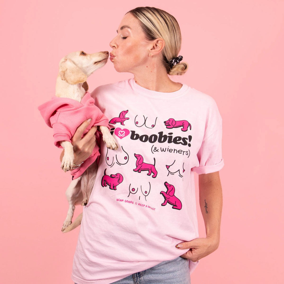 i love boobies x wieners unisex tee - bean goods