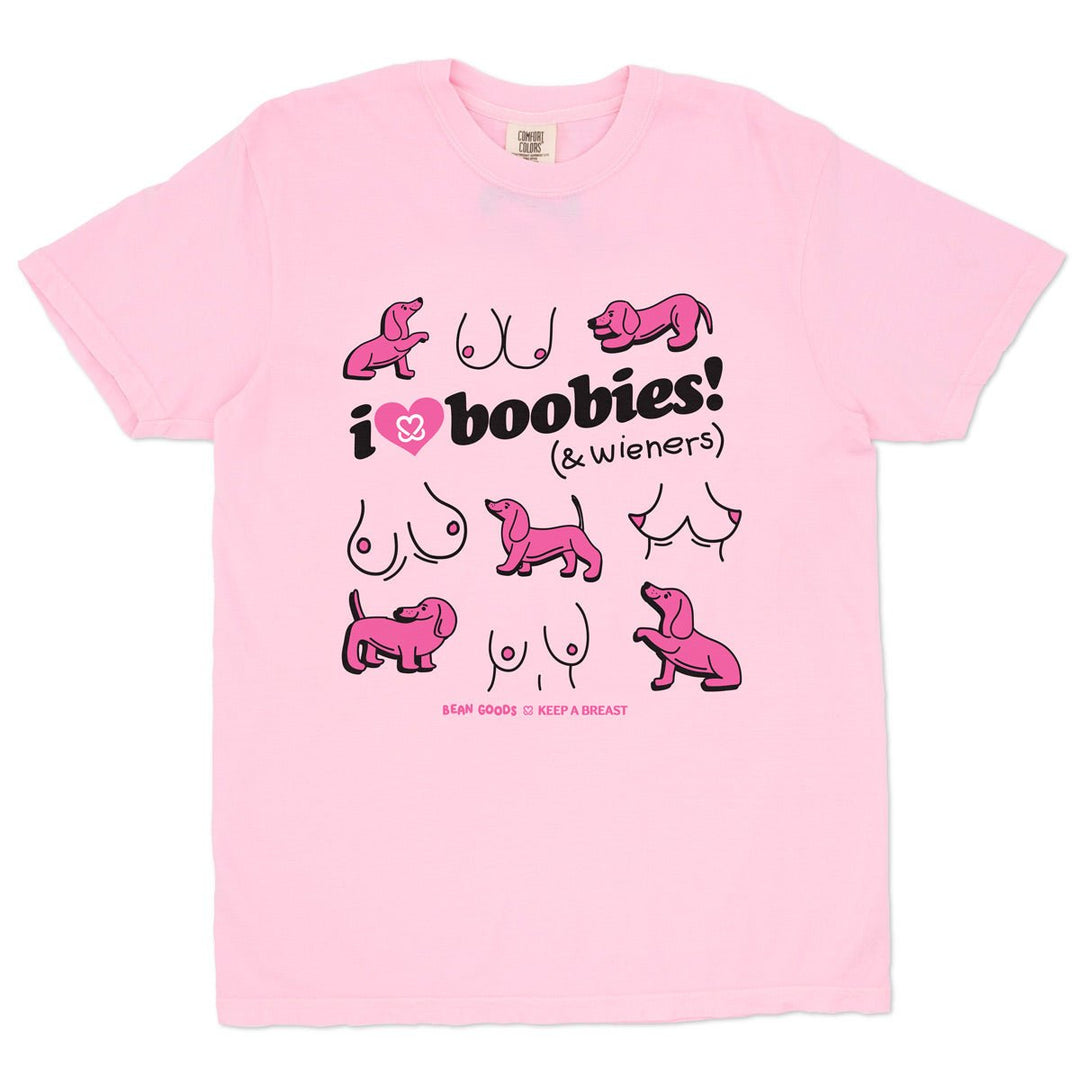 i love boobies x wieners unisex tee - bean goods