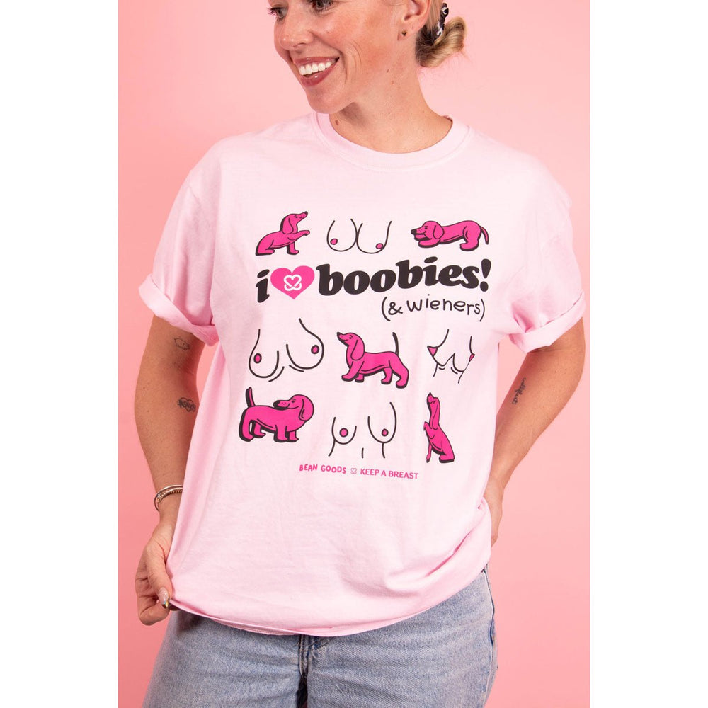 i love boobies x wieners unisex tee - bean goods
