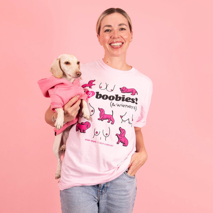 i love boobies x wieners unisex tee - bean goods