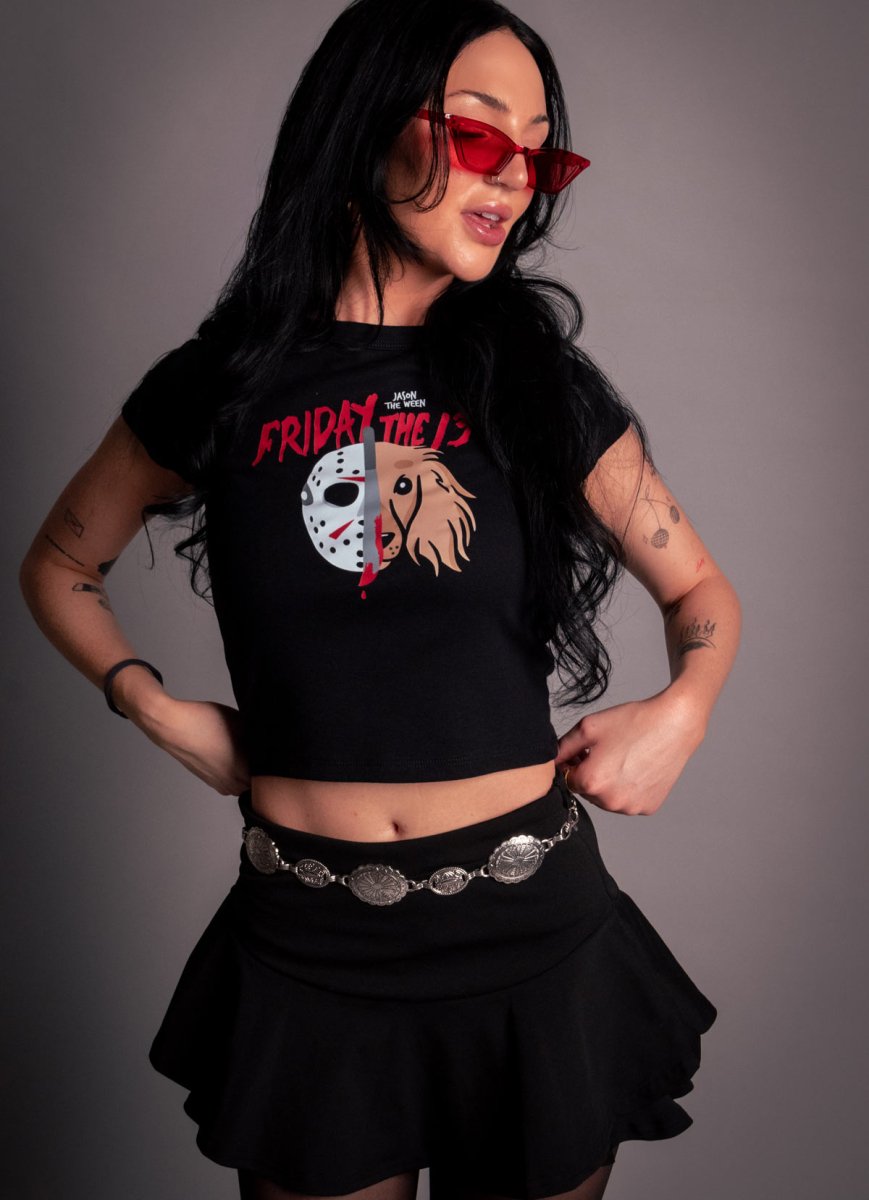 jason the ween cropped baby tee - bean goods