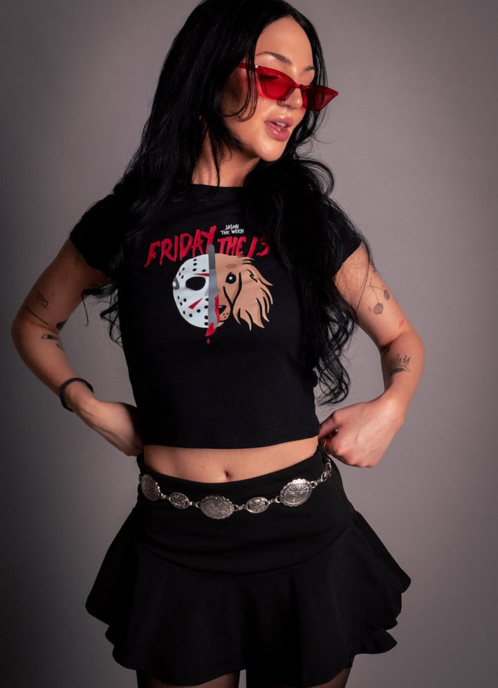 jason the ween cropped baby tee - bean goods