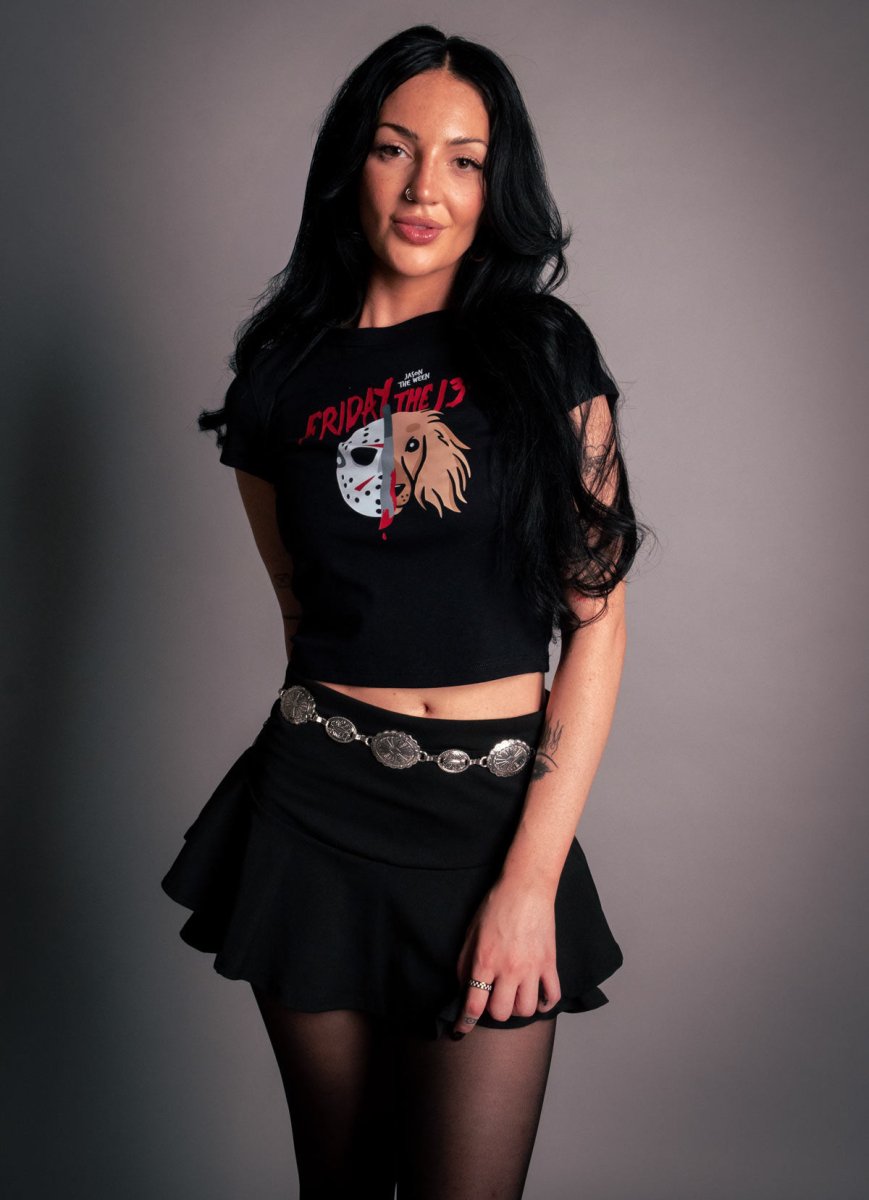 jason the ween cropped baby tee - bean goods
