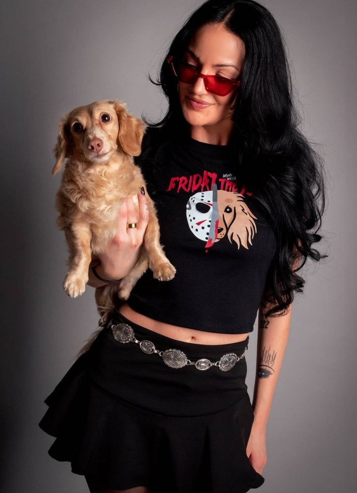 jason the ween cropped baby tee - bean goods