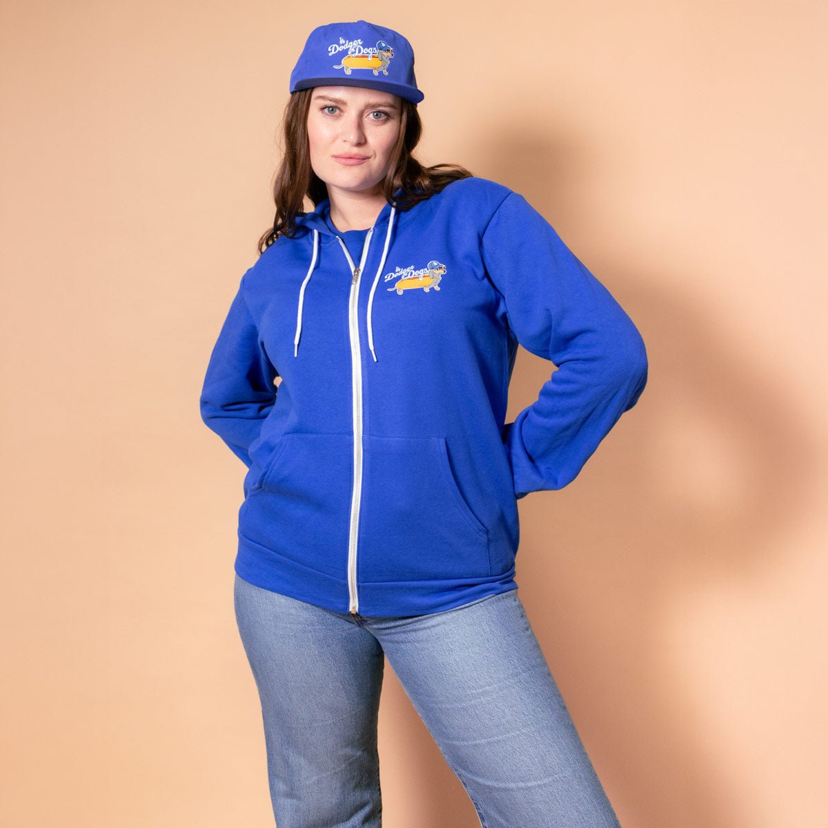 Dodger Dogs zip-up hoodie | dachshund clothing – bean goods