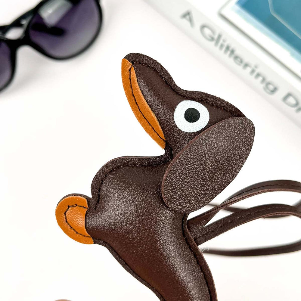 Leather Weenie Bag Charm - bean goods