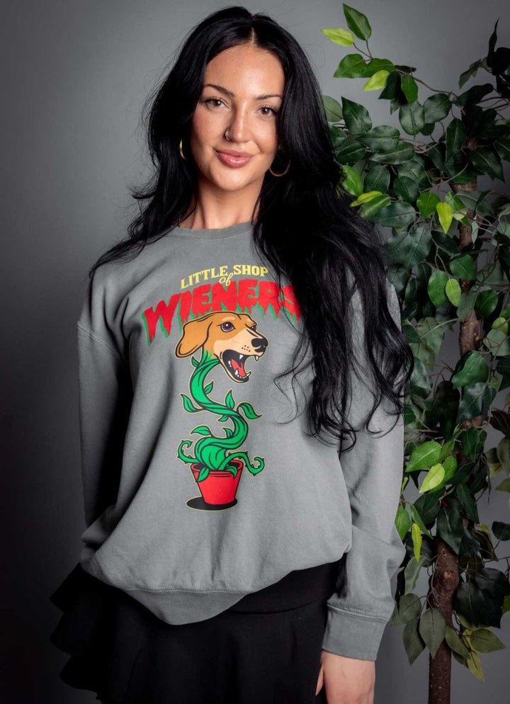 little shop of wieners unisex crew sweatshirt - bean goods