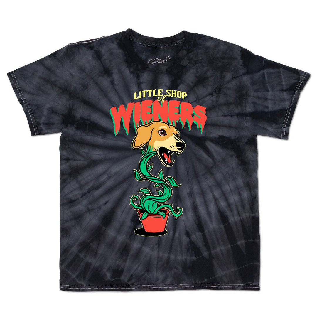little shop of wieners unisex tie - dye tee - bean goods