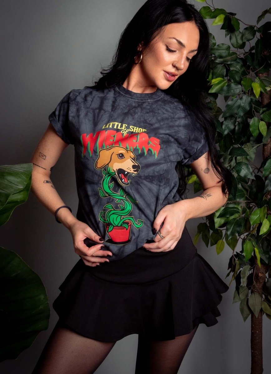little shop of wieners unisex tie - dye tee - bean goods