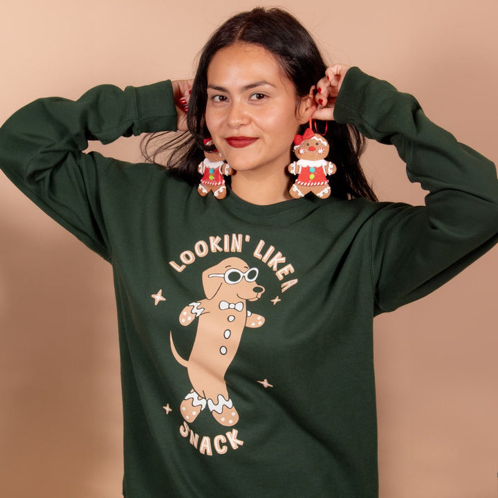 lookin like a snack unisex crew sweatshirt - bean goods