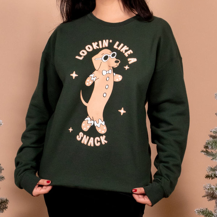 lookin like a snack unisex crew sweatshirt - bean goods