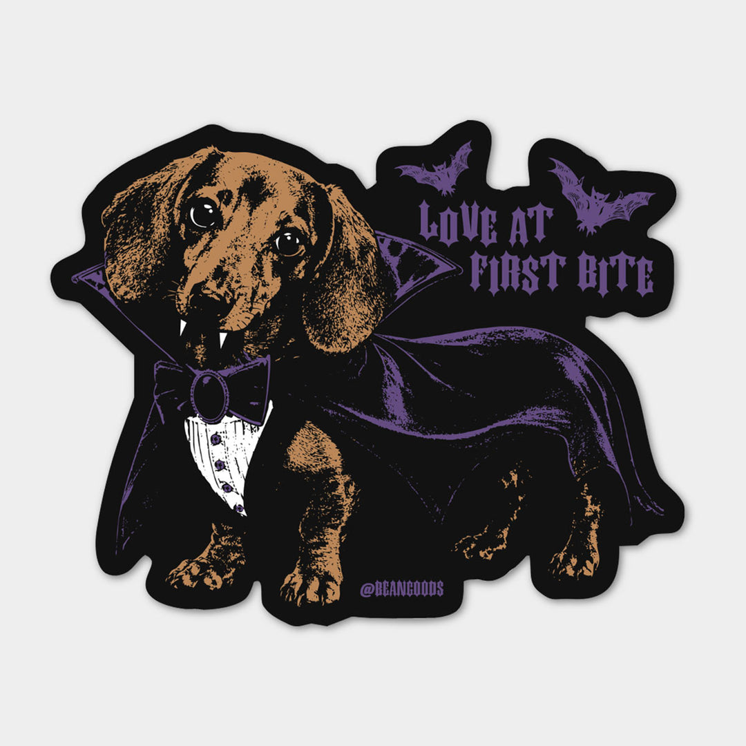 love at first bite sticker - bean goods