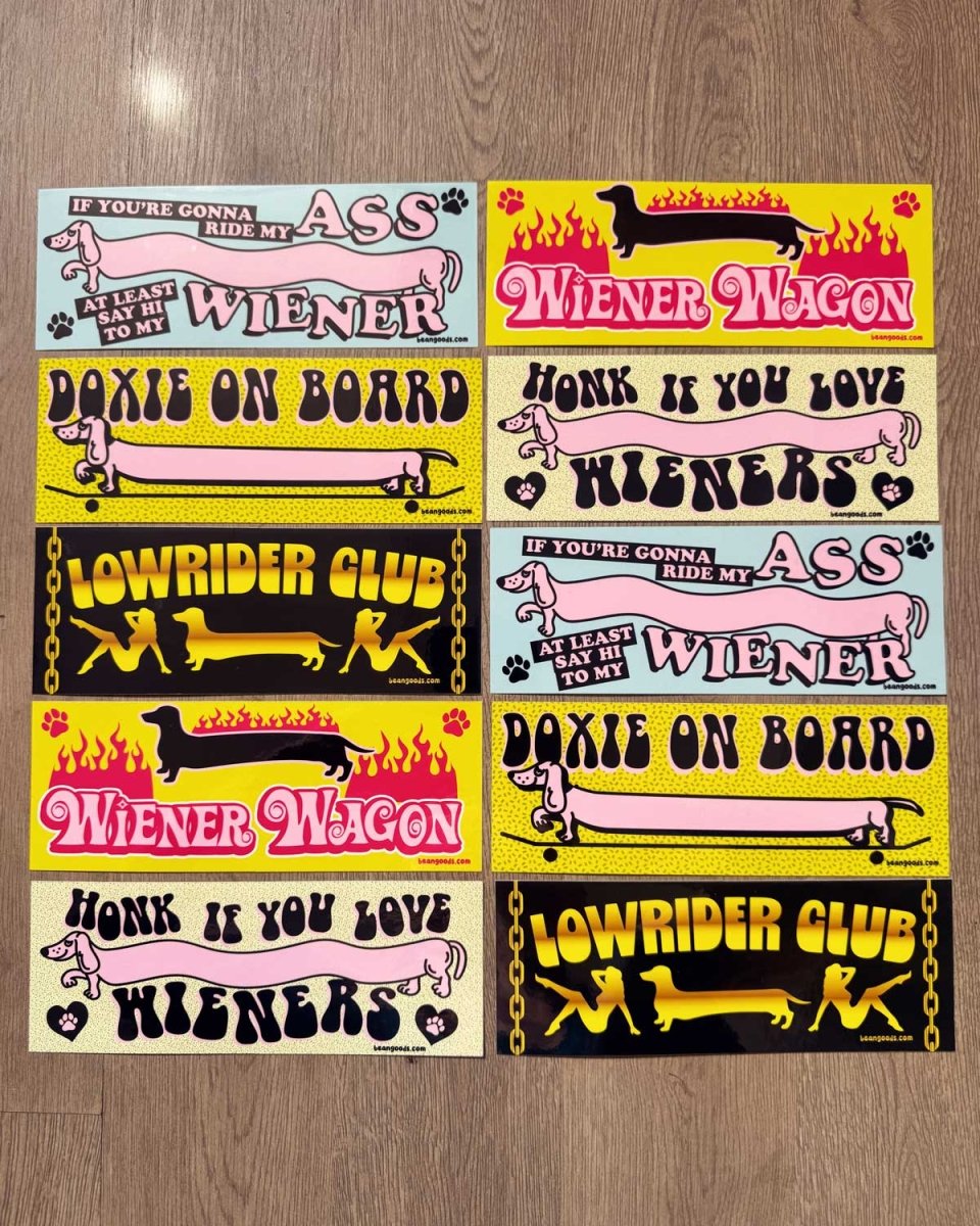 lowrider club bumper sticker - bean goods