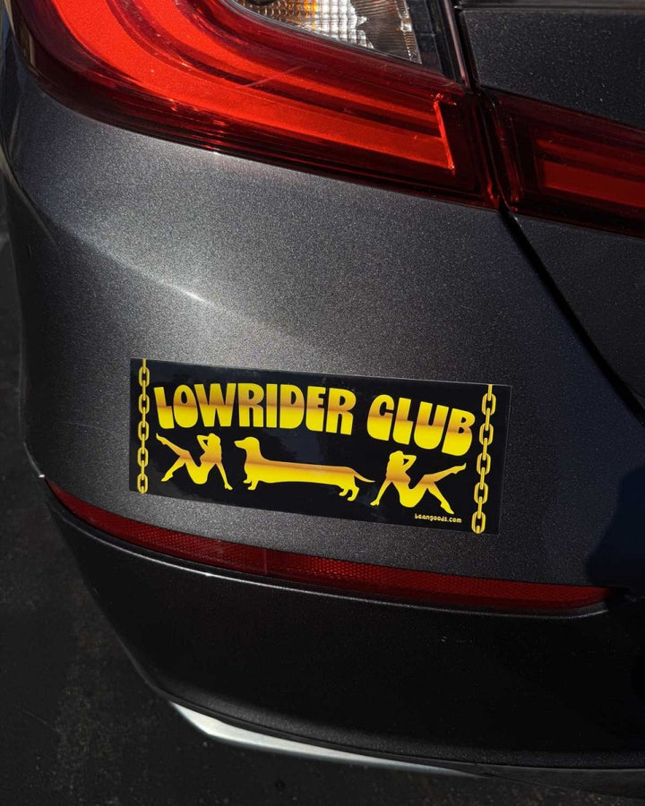 lowrider club bumper sticker - bean goods