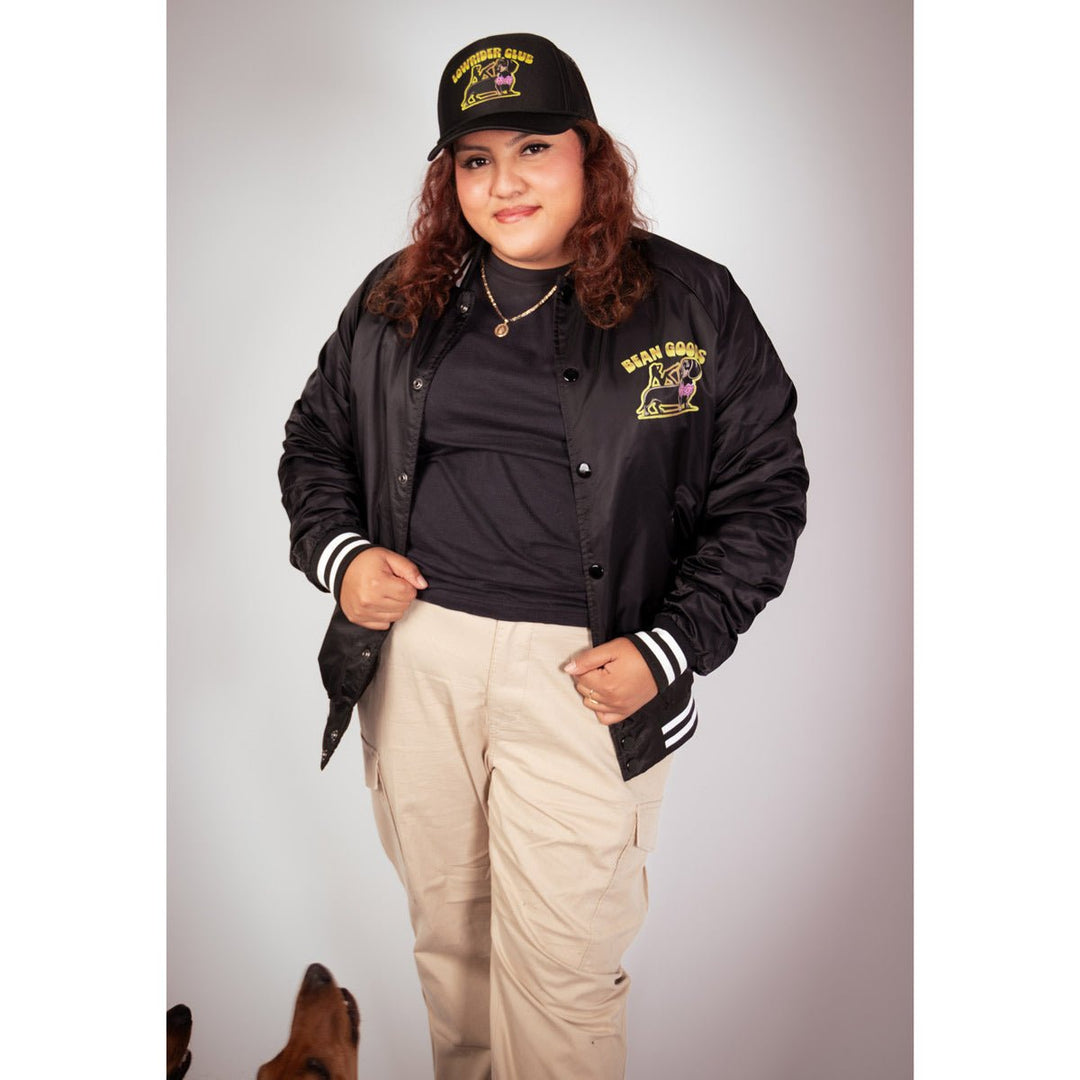 lowrider club unisex varsity bomber jacket - bean goods
