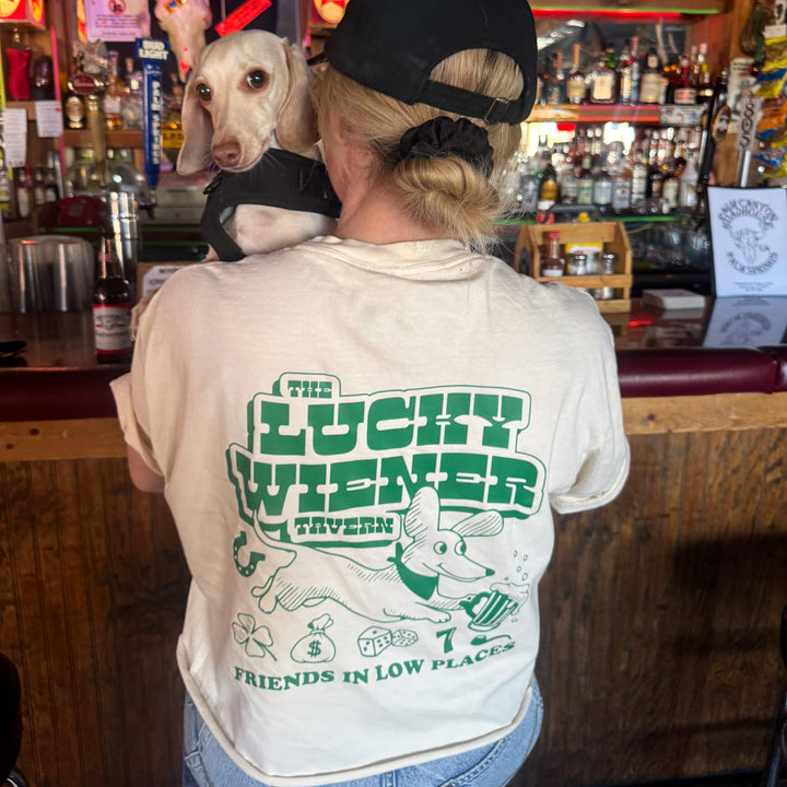 lucky wiener tavern unisex tee | cream - bean goods