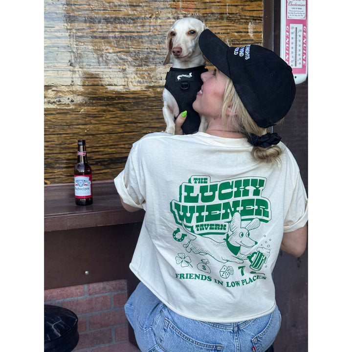 lucky wiener tavern unisex tee | cream - bean goods