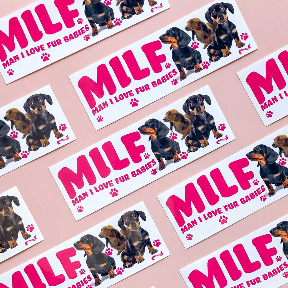 MILF bumper sticker - bean goods