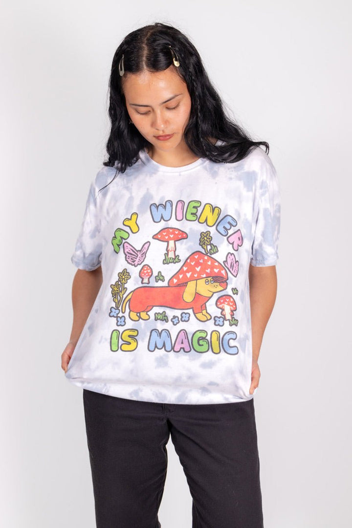 my wiener is magic unisex tie-dye tee - bean goods