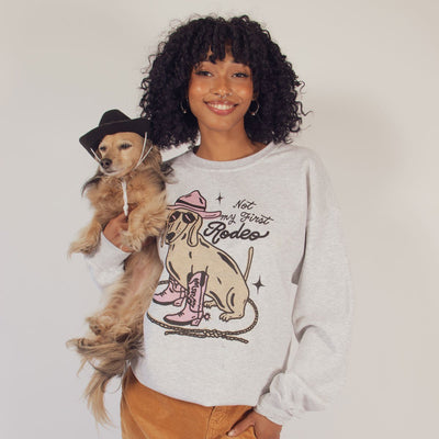 not my first rodeo unisex crew sweatshirt - bean goods