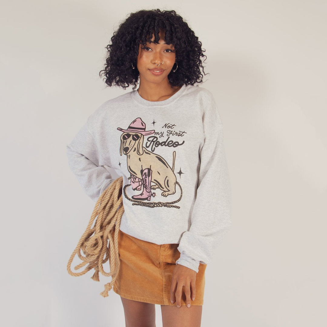 not my first rodeo unisex crew sweatshirt - bean goods