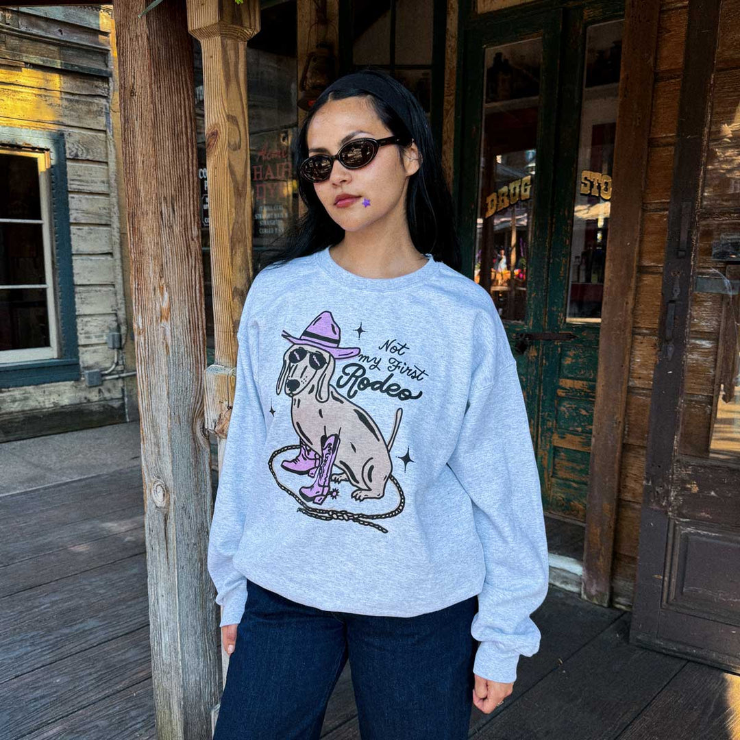 not my first rodeo unisex crew sweatshirt - bean goods