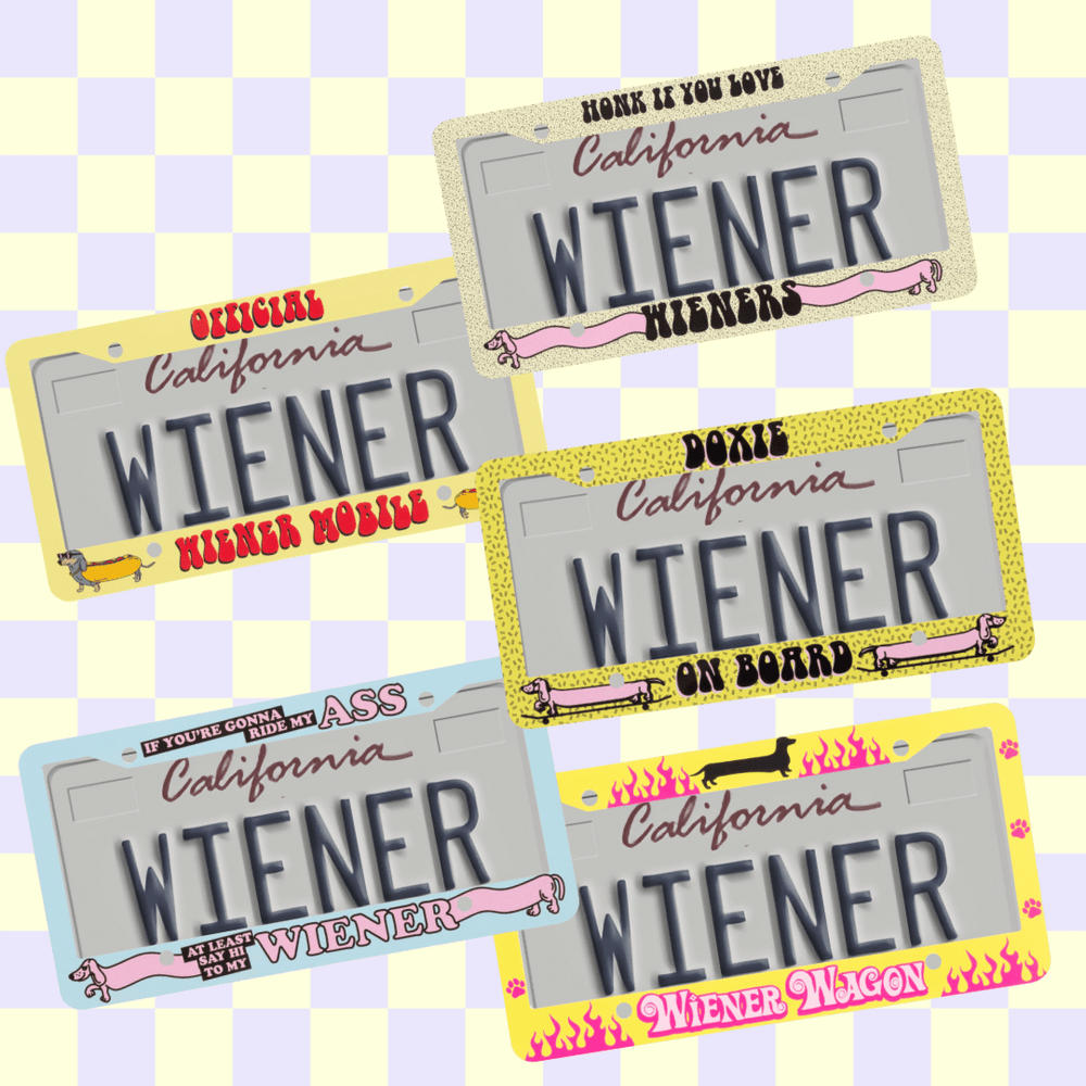 official wiener mobile license plate cover - bean goods