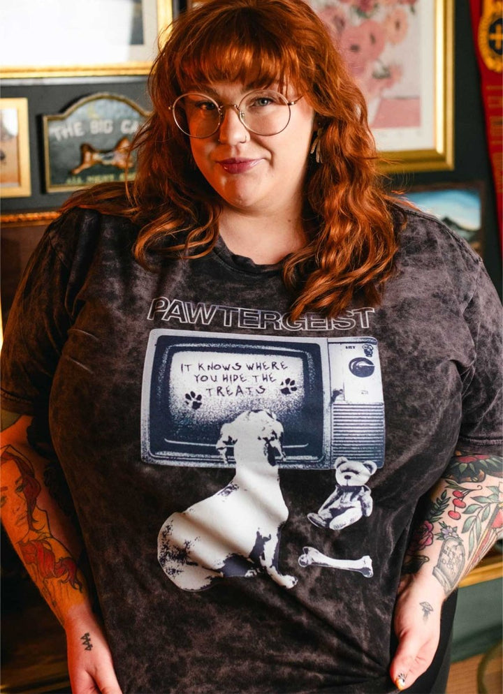 pawtergeist unisex tee | black mineral wash - bean goods