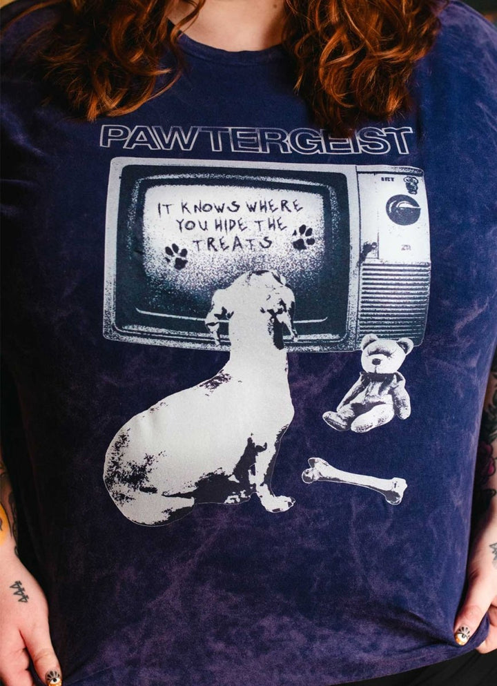 pawtergeist unisex tee | purple mineral wash - bean goods