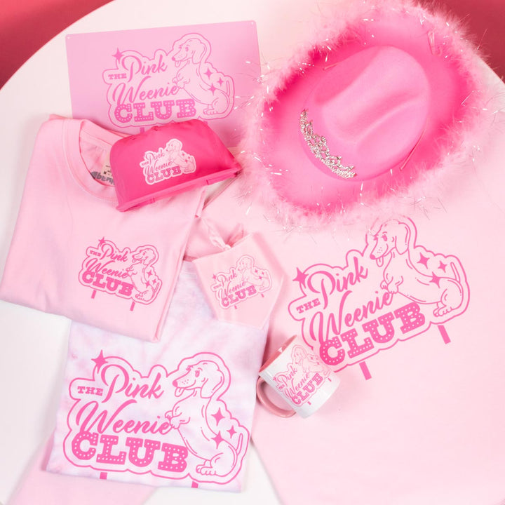 pink weenie club metal sign - bean goods