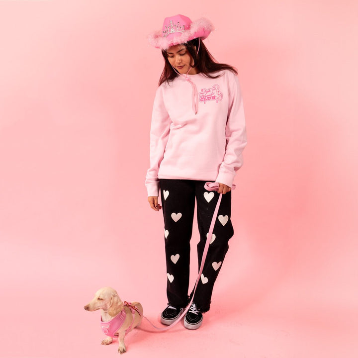 pink weenie club unisex crew sweatshirt - bean goods