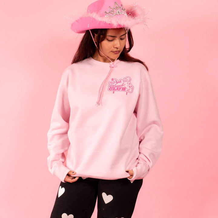 pink weenie club unisex crew sweatshirt - bean goods