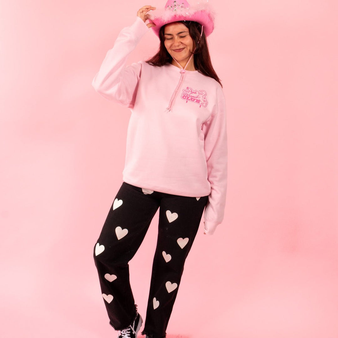 pink weenie club unisex crew sweatshirt - bean goods