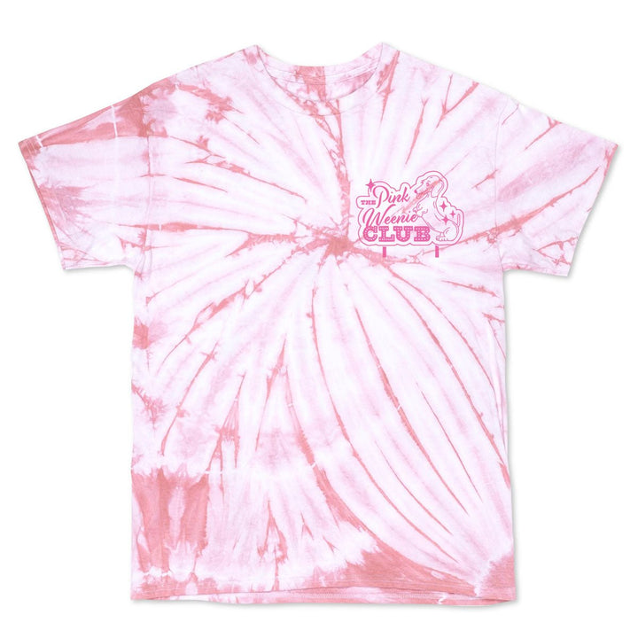 pink weenie club unisex tie - dye tee - bean goods