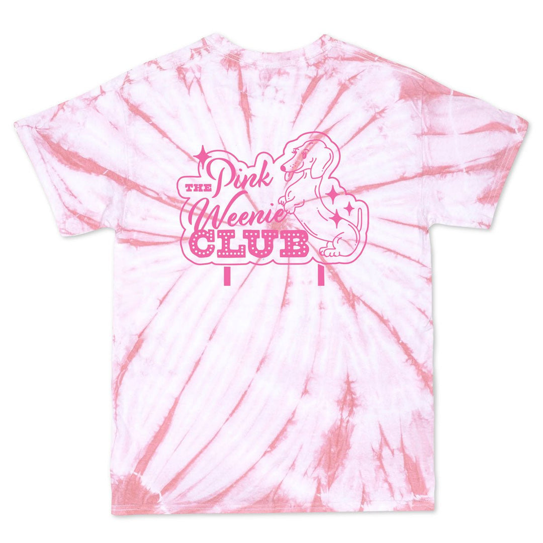 pink weenie club unisex tie - dye tee - bean goods