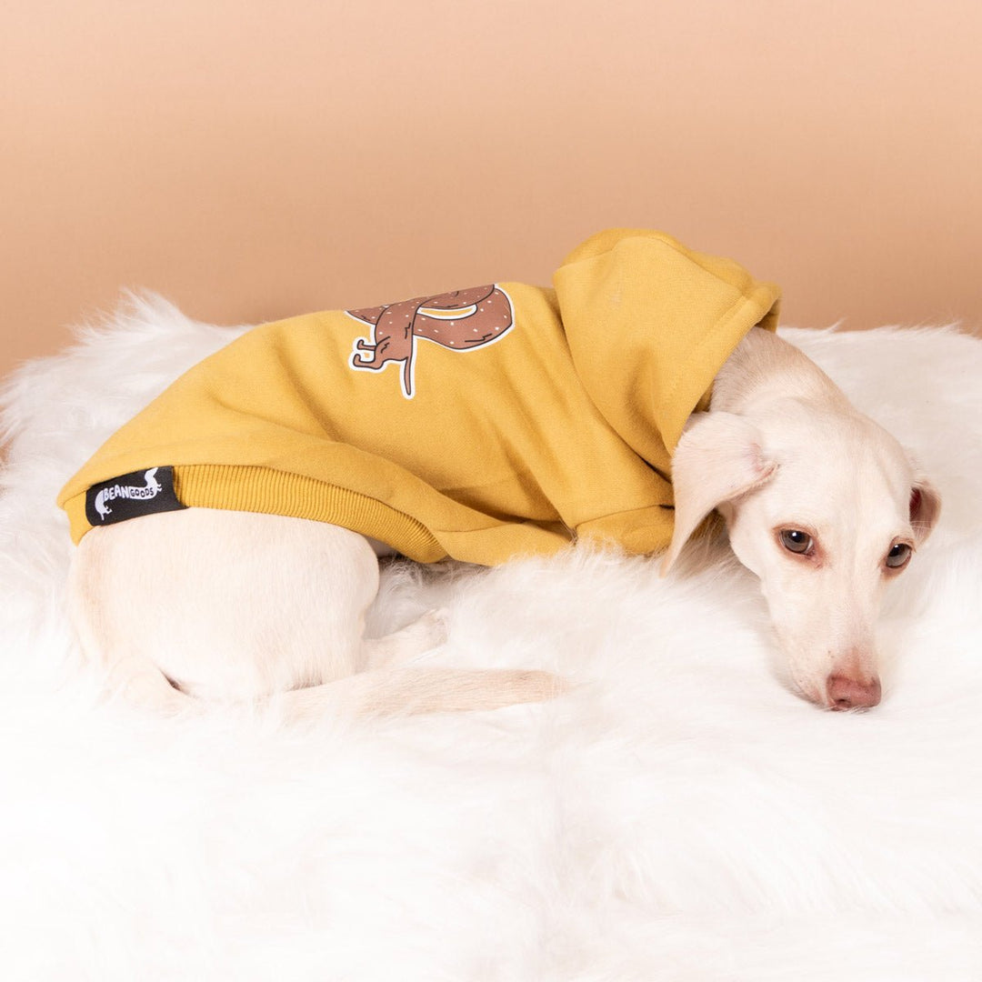 pretzel ween doxie hoodie | mustard - bean goods