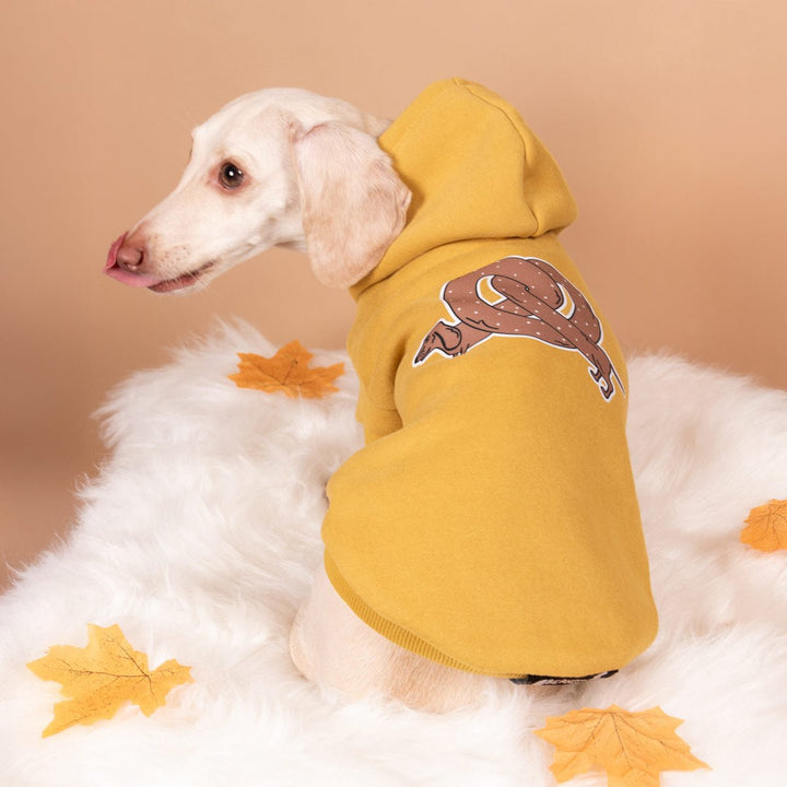 pretzel ween doxie hoodie | mustard - bean goods
