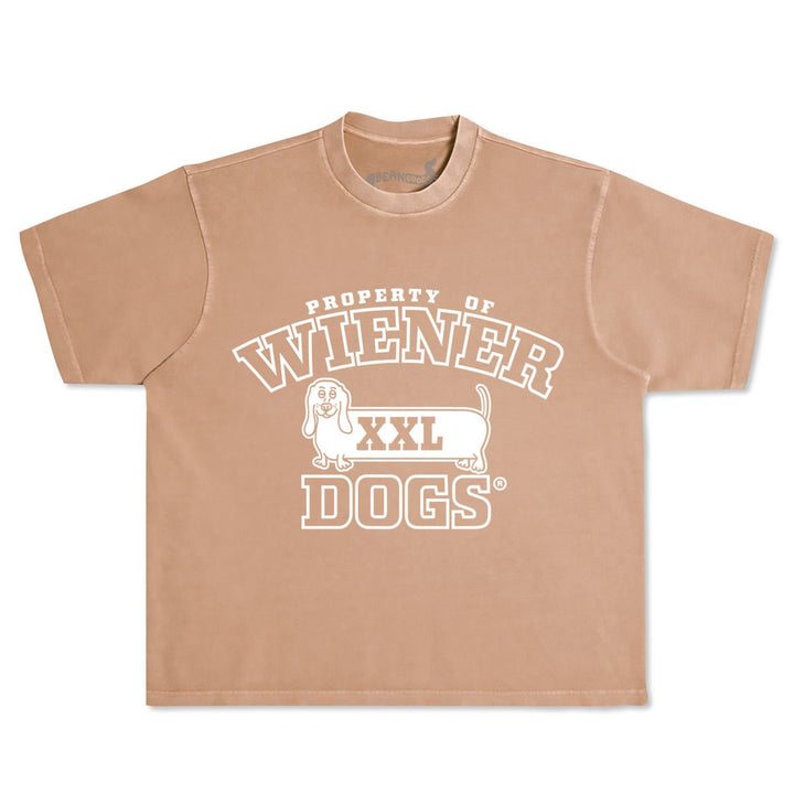 property of wiener dogs unisex boxy tee | dune - bean goods