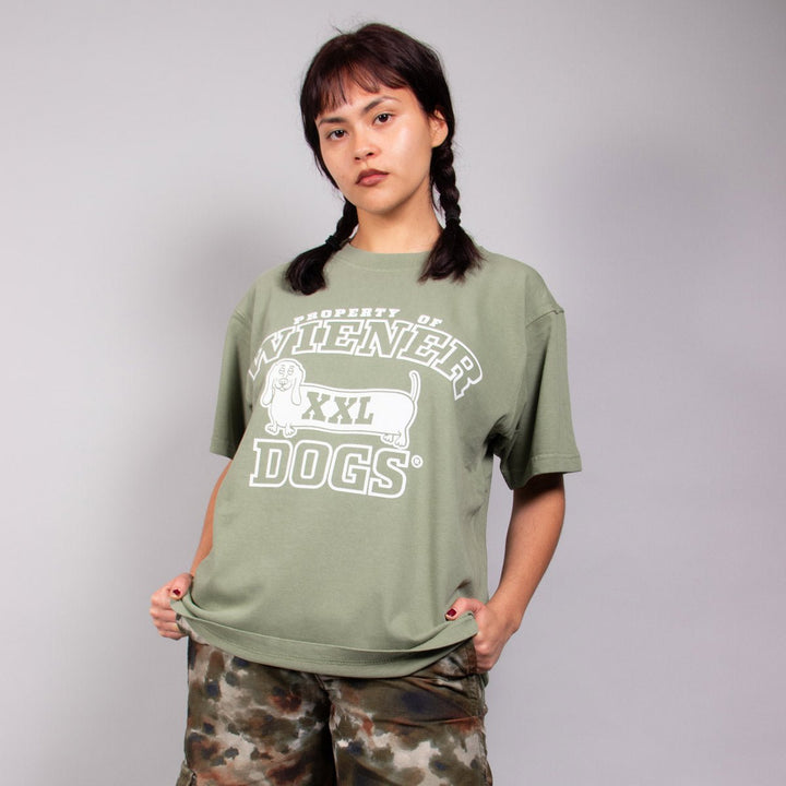 property of wiener dogs unisex boxy tee | sage - bean goods