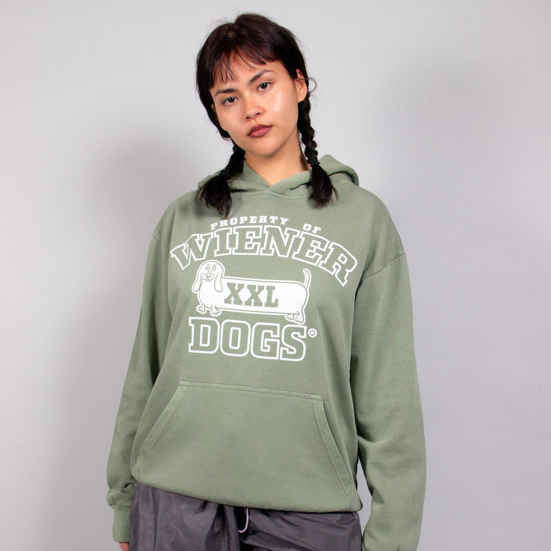 property of wiener dogs unisex hoodie | sage - bean goods