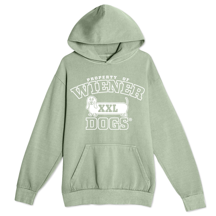 property of wiener dogs unisex hoodie | sage - bean goods