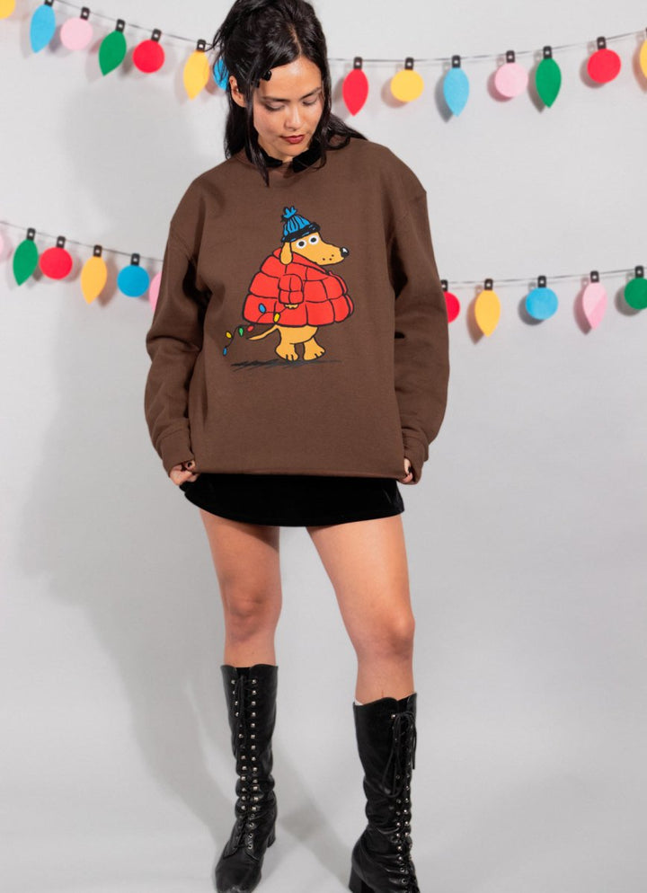 puffer pup unisex premium crew sweatshirt - bean goods