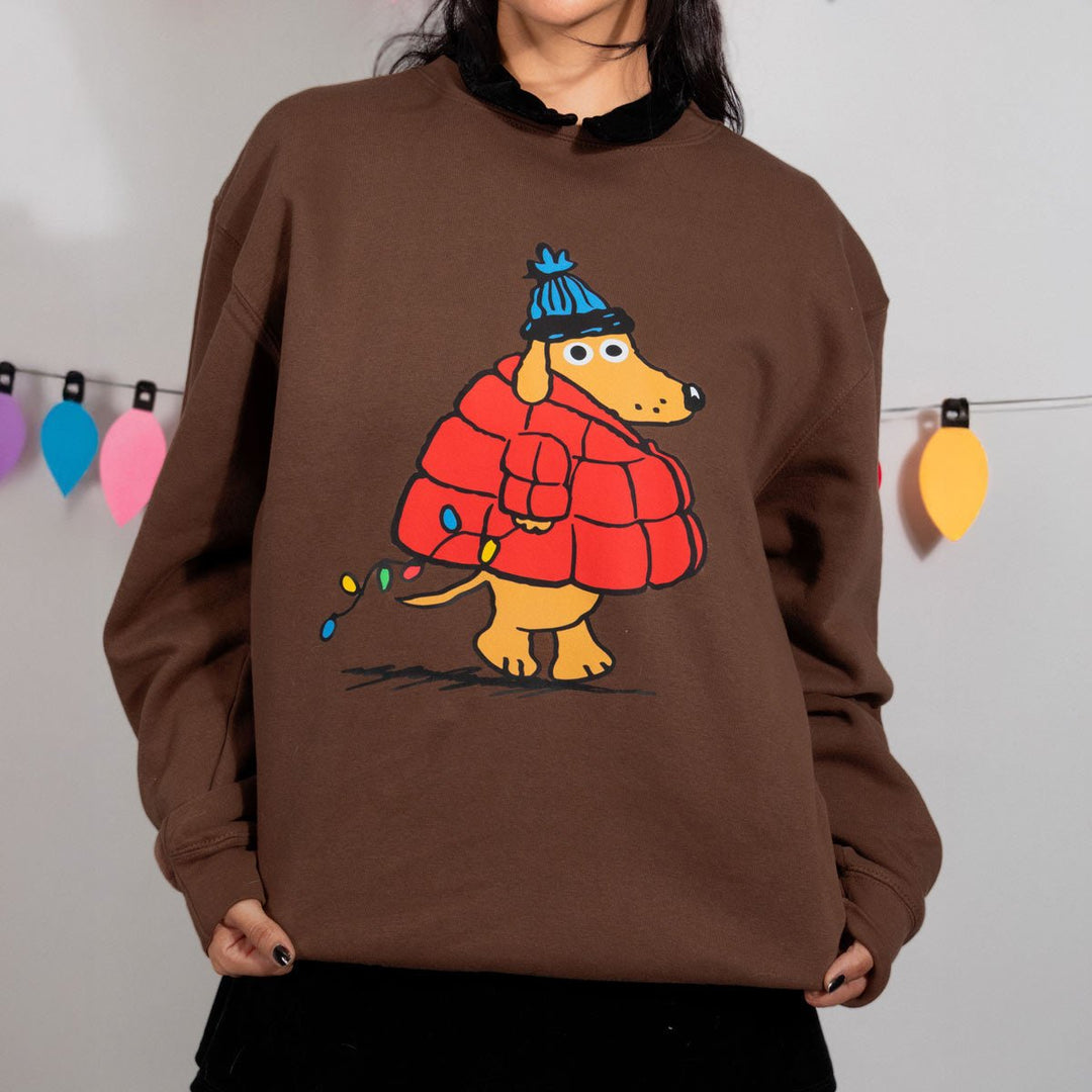 puffer pup unisex premium crew sweatshirt - bean goods