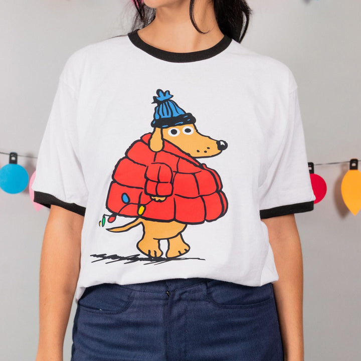 puffer pup unisex ringer tee - bean goods