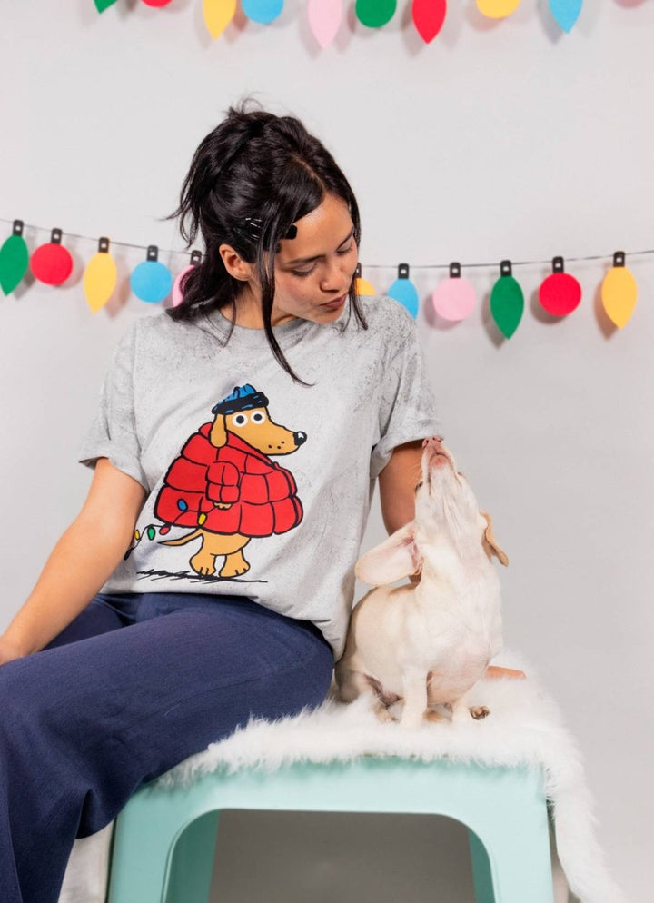 puffer pup unisex tee | tie - dye - bean goods