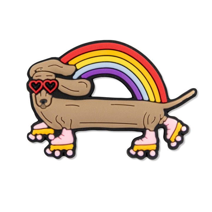 rainbow weenie shoe charm - bean goods