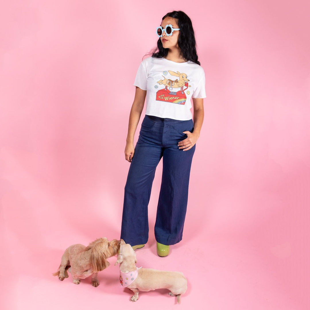 ride the wiener cropped tee - bean goods